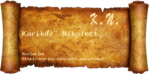 Karikó Nikolett névjegykártya