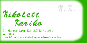 nikolett kariko business card